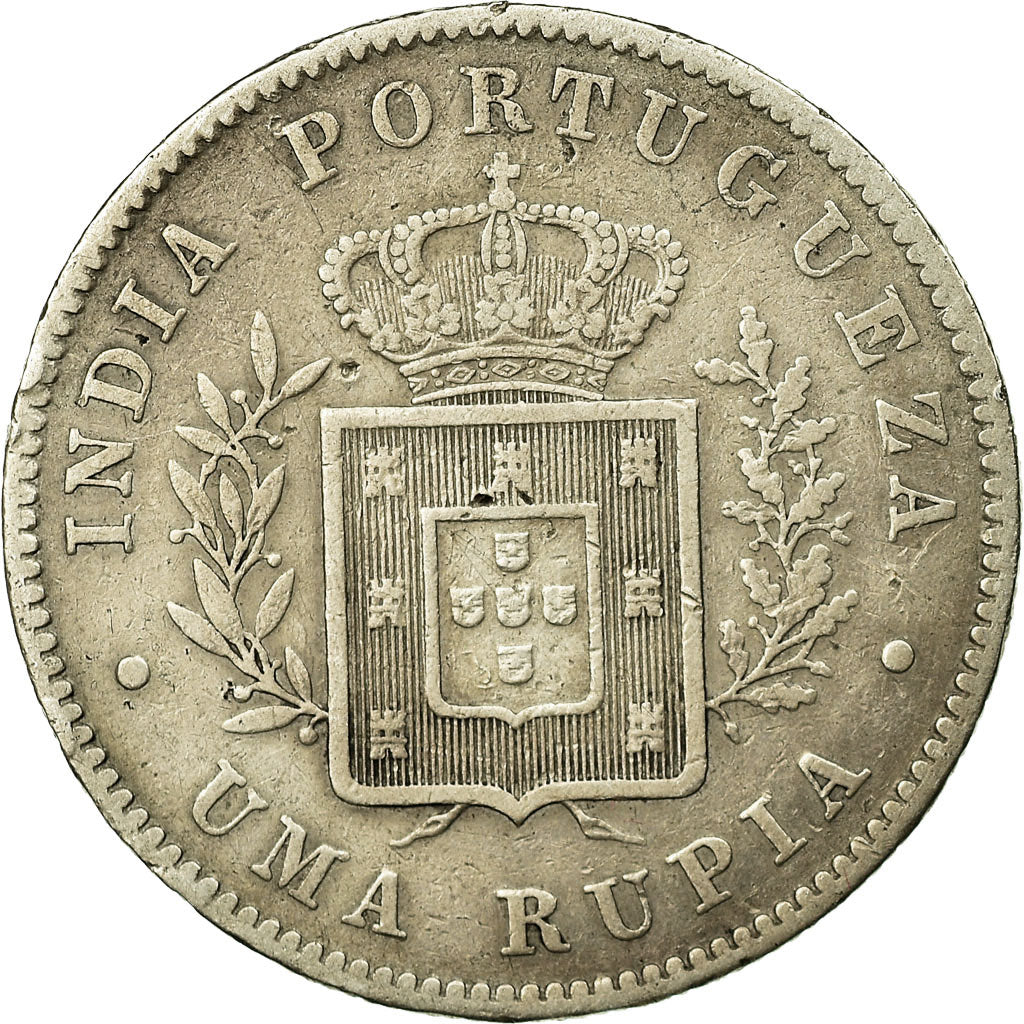 Coin, INDIA-PORTUGUESE, GOA, Luiz I, Rupia, 1881, VF(30-35), Silver, KM:312