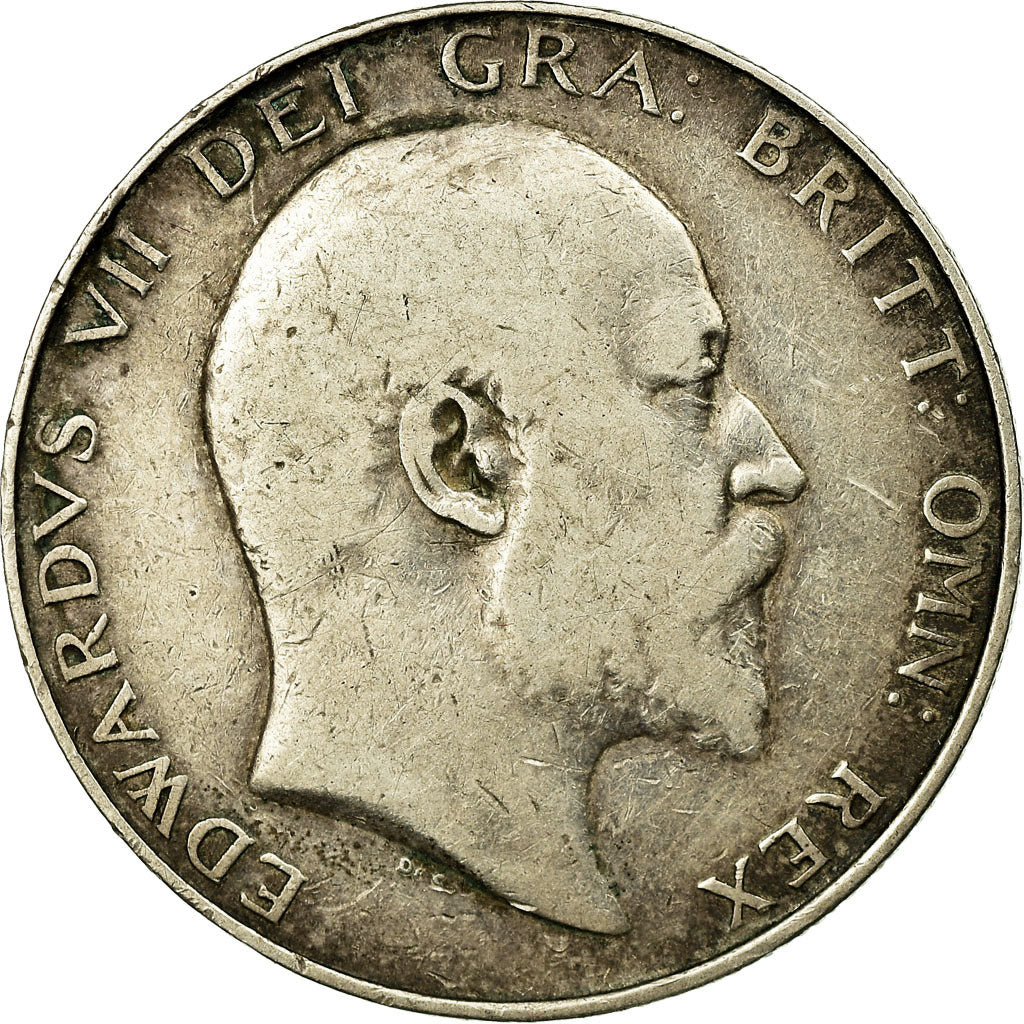 Coin, Great Britain, Edward VII, 1/2 Crown, 1910, VF(30-35), Silver, KM:802