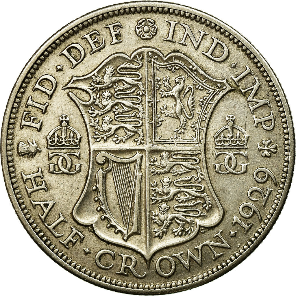 Coin, Great Britain, George V, 1/2 Crown, 1929, EF(40-45), Silver, KM:835
