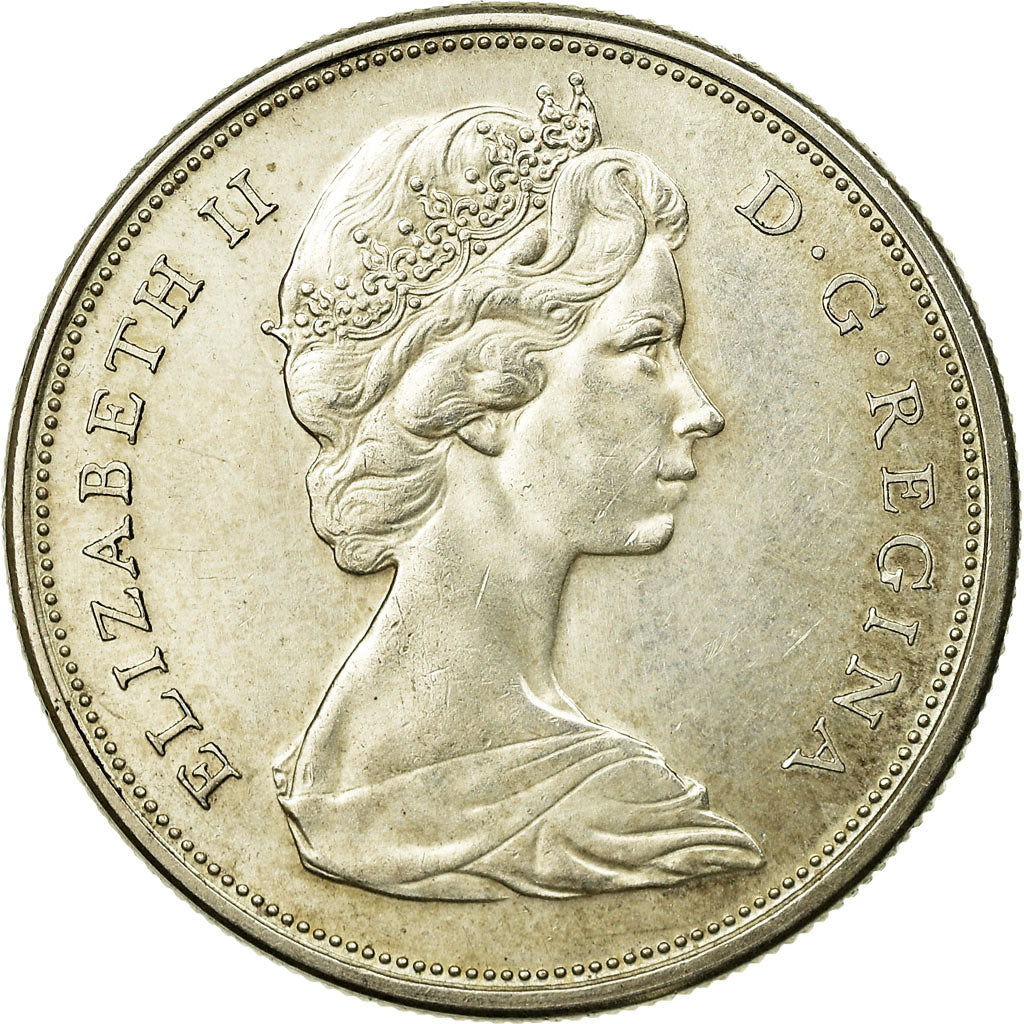 Coin, Canada, Elizabeth II, 50 Cents, 1965, Royal Canadian Mint, Ottawa