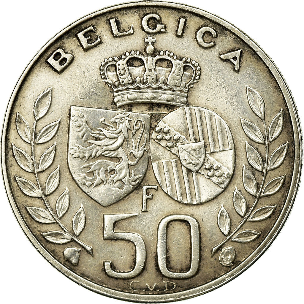 Moeda, Bélgica, Baudouin I, 50 Francs, 50 Frank, 1960, AU(50-53), Prata