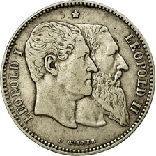 Coin, Belgium, Leopold II, 2 Francs, 2 Frank, 1880, EF(40-45), Silver, KM:39
