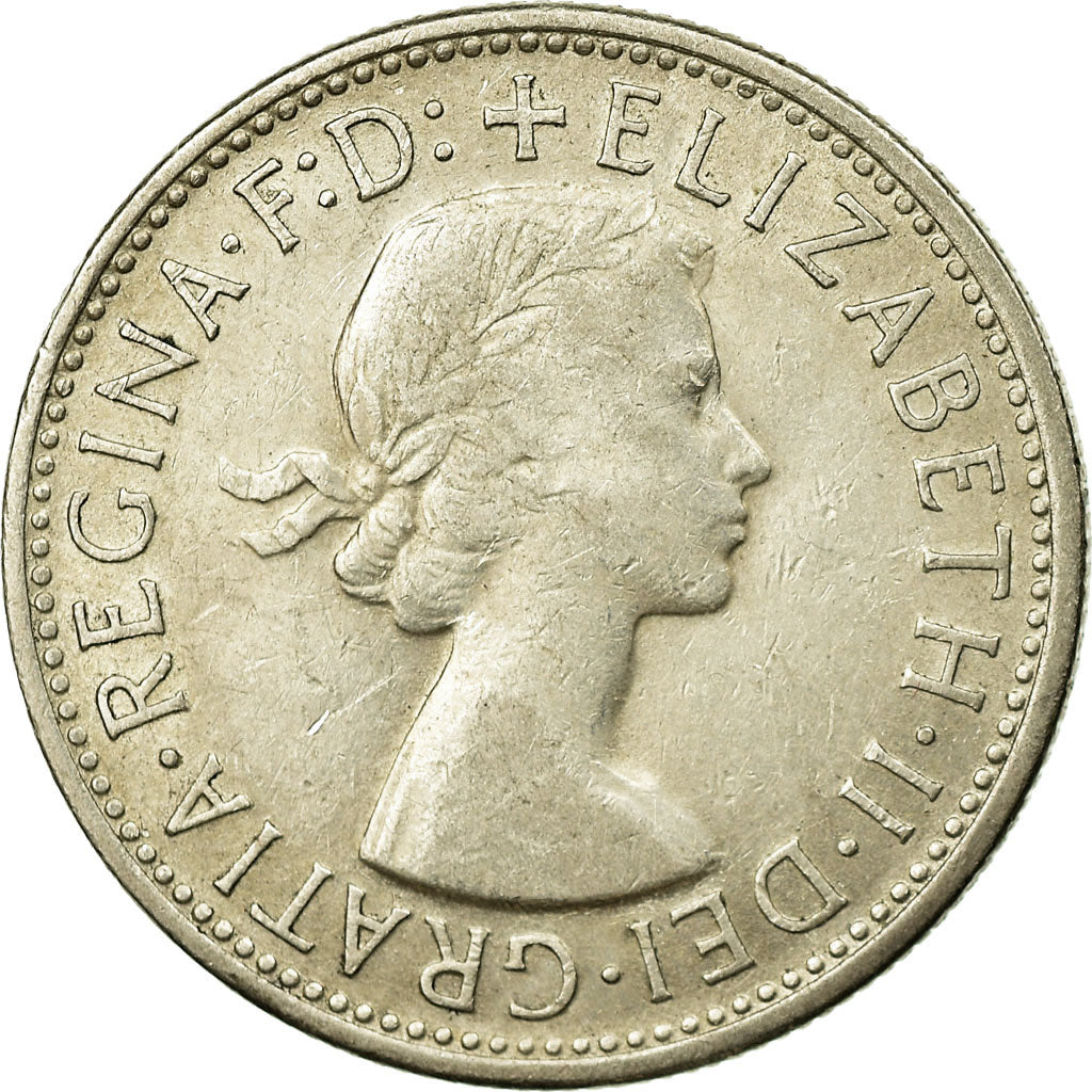Coin, Australia, Elizabeth II, Florin, 1954, Melbourne, EF(40-45), Silver, KM:55