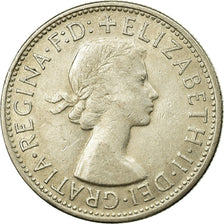 Coin, Australia, Elizabeth II, Florin, 1954, Melbourne, EF(40-45), Silver, KM:55