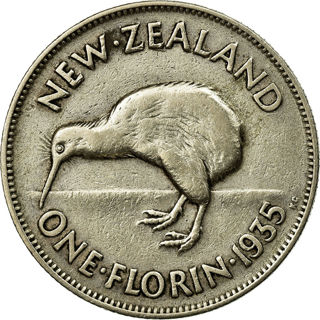 Coin, New Zealand, George V, Florin, 1935, VF(20-25), Silver, KM:4