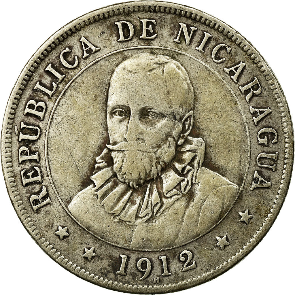 Monnaie, Nicaragua, 50 Centavos, 1912, Heaton, Birmingham, TB+, Argent, KM:15