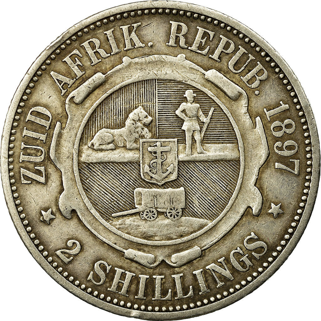 Moneta, Sudafrica, Kruger, 2 Shillings, 1897, MB+, Argento, KM:6