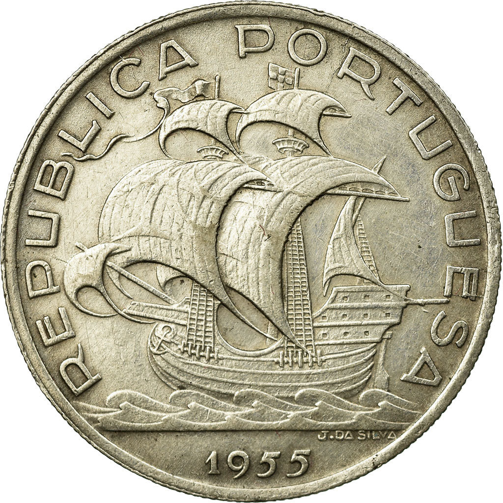 Monnaie, Portugal, 10 Escudos, 1955, SUP, Argent, KM:586