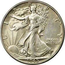 Coin, United States, Walking Liberty Half Dollar, 1945, Philadelphia, EF(40-45)