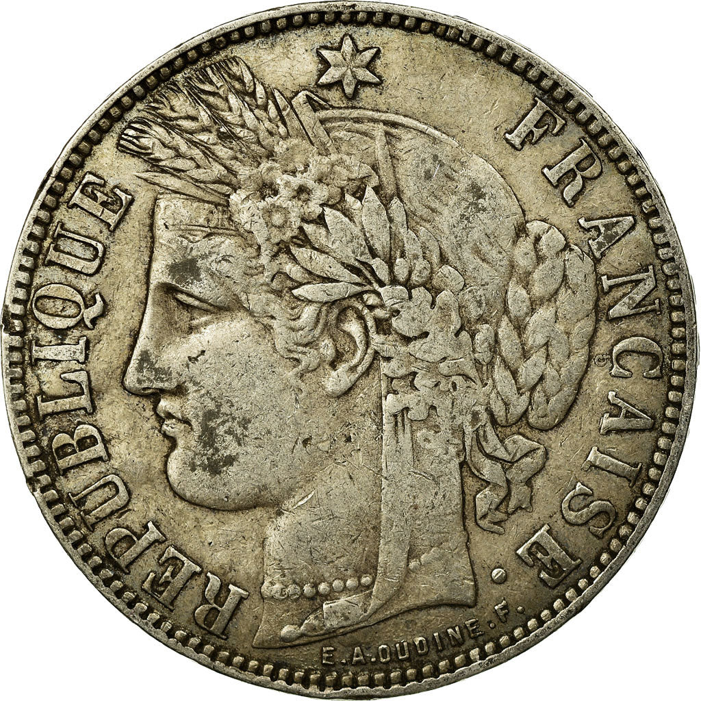 Coin, France, Cérès, 5 Francs, 1870, Bordeaux, VF(30-35), Silver, KM:818.2