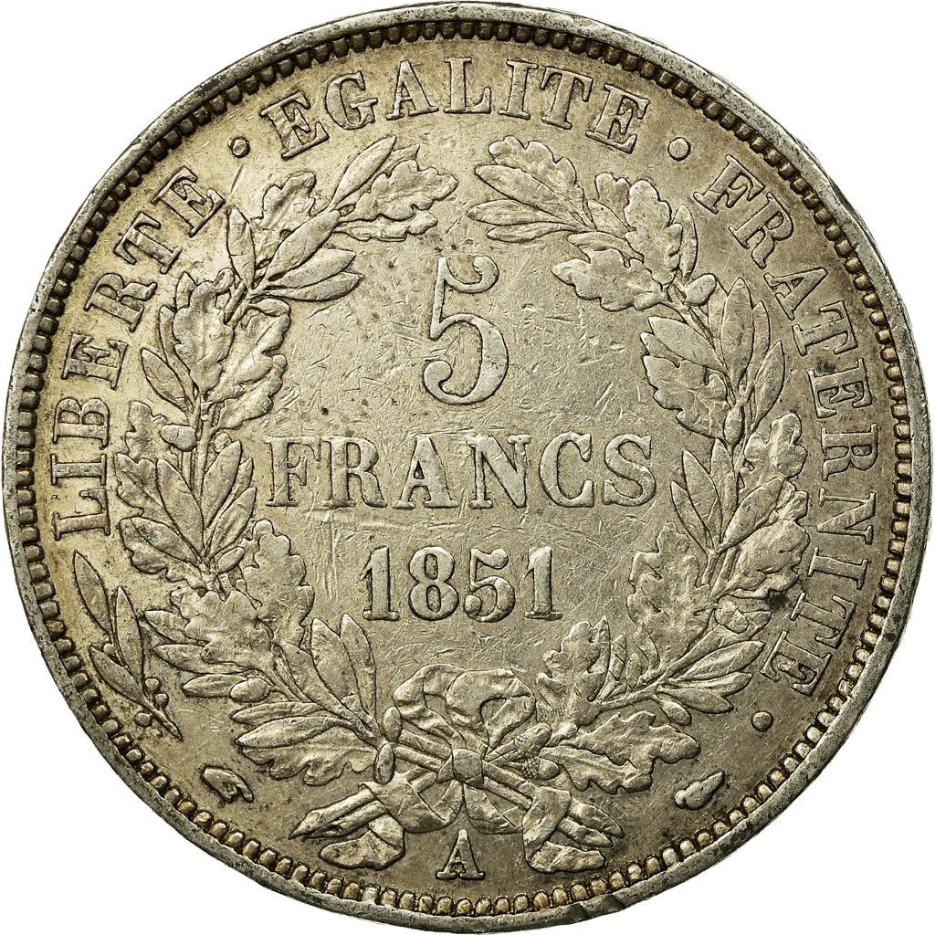 Münze, Frankreich, Cérès, 5 Francs, 1851, Paris, SS, Silber, KM:761.1