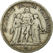 Moneta, Francia, Hercule, 5 Francs, 1848, Paris, MB+, Argento, KM:756.1