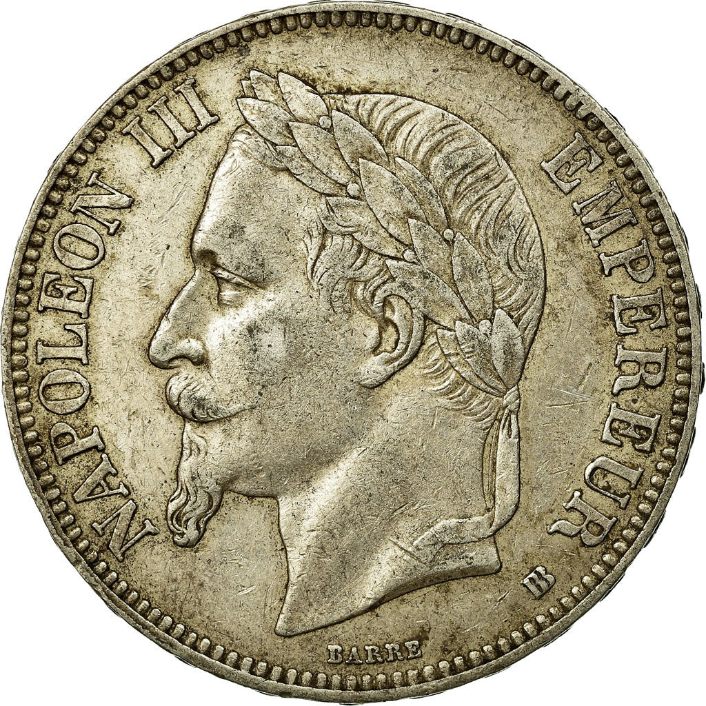 Coin, France, Napoléon III, 5 Francs, 1867, Strasbourg, EF(40-45), Silver