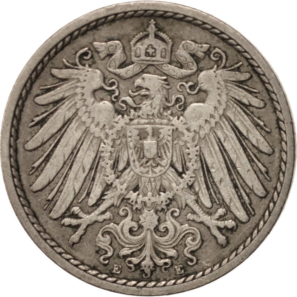 GERMANY - EMPIRE, Wilhelm II, 5 Pfennig, 1906, Muldenhütten, KM:11