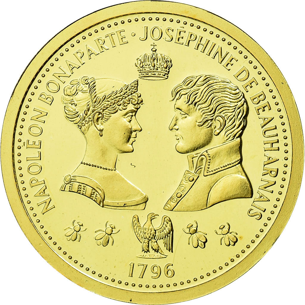 Francia, medaglia, Napoléon et Joséphine, History, FDC, Oro