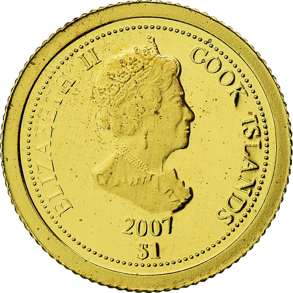 Coin, Cook Islands, Monaco, Grace Kelly, Dollar, 2007, MS(65-70), Gold