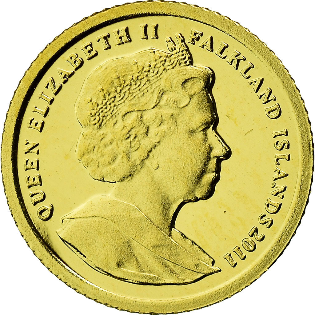 Coin, Falkland Islands, William & Kate, 1/64 Crown, 2011, MS(65-70), Gold