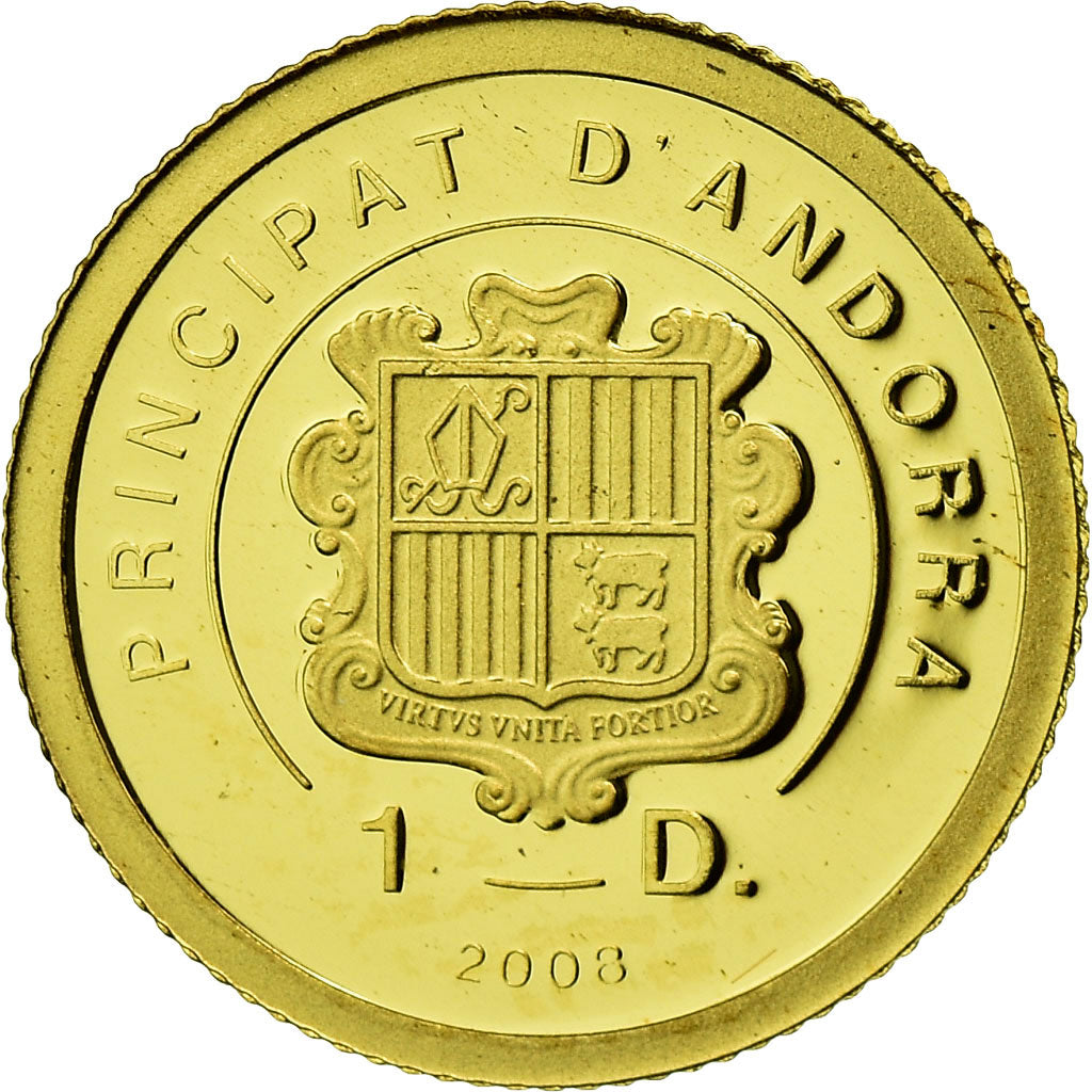 Moneda, Andorra, Vénus de Milo, Diner, 2008, FDC, Oro