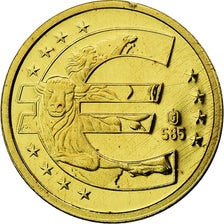 France, Medal, 10 ans de l'Euro, 2009, MS(65-70), Gold
