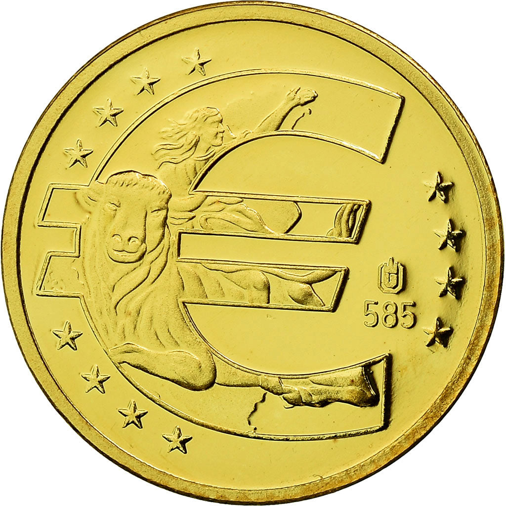 France, Medal, 10 Ans de l'Euro, Irlande, 2009, MS(65-70), Gold