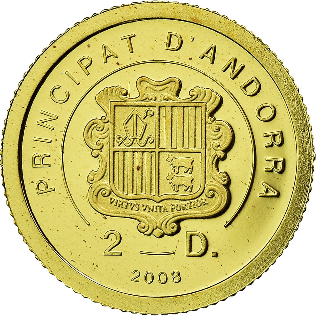 Münze, Andorra, Napoléon Bonaparte, 2 Diners, 2008, STGL, Gold