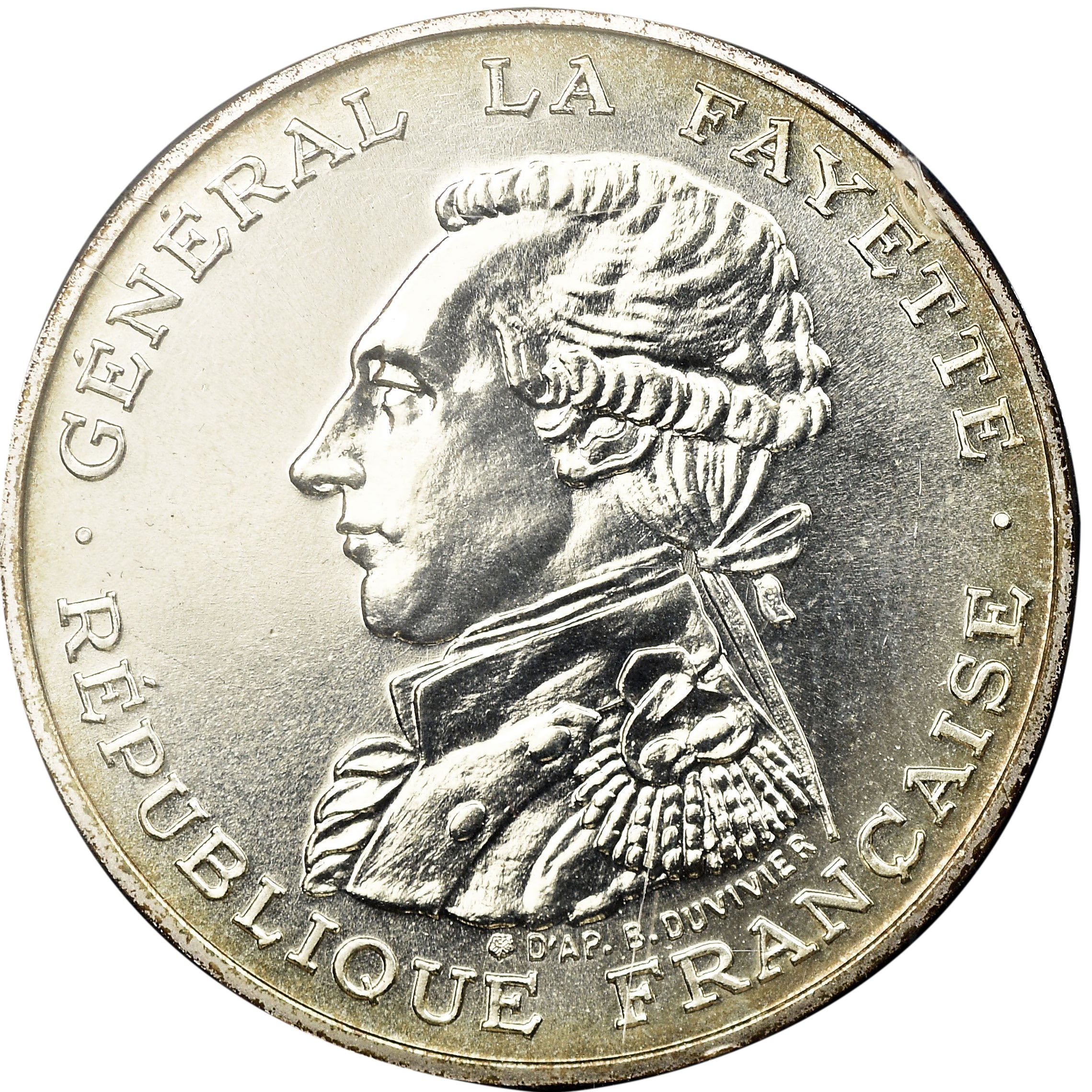 Coin, France, Lafayette, 100 Francs, 1987, Paris, MS(65-70), Silver, KM:962a