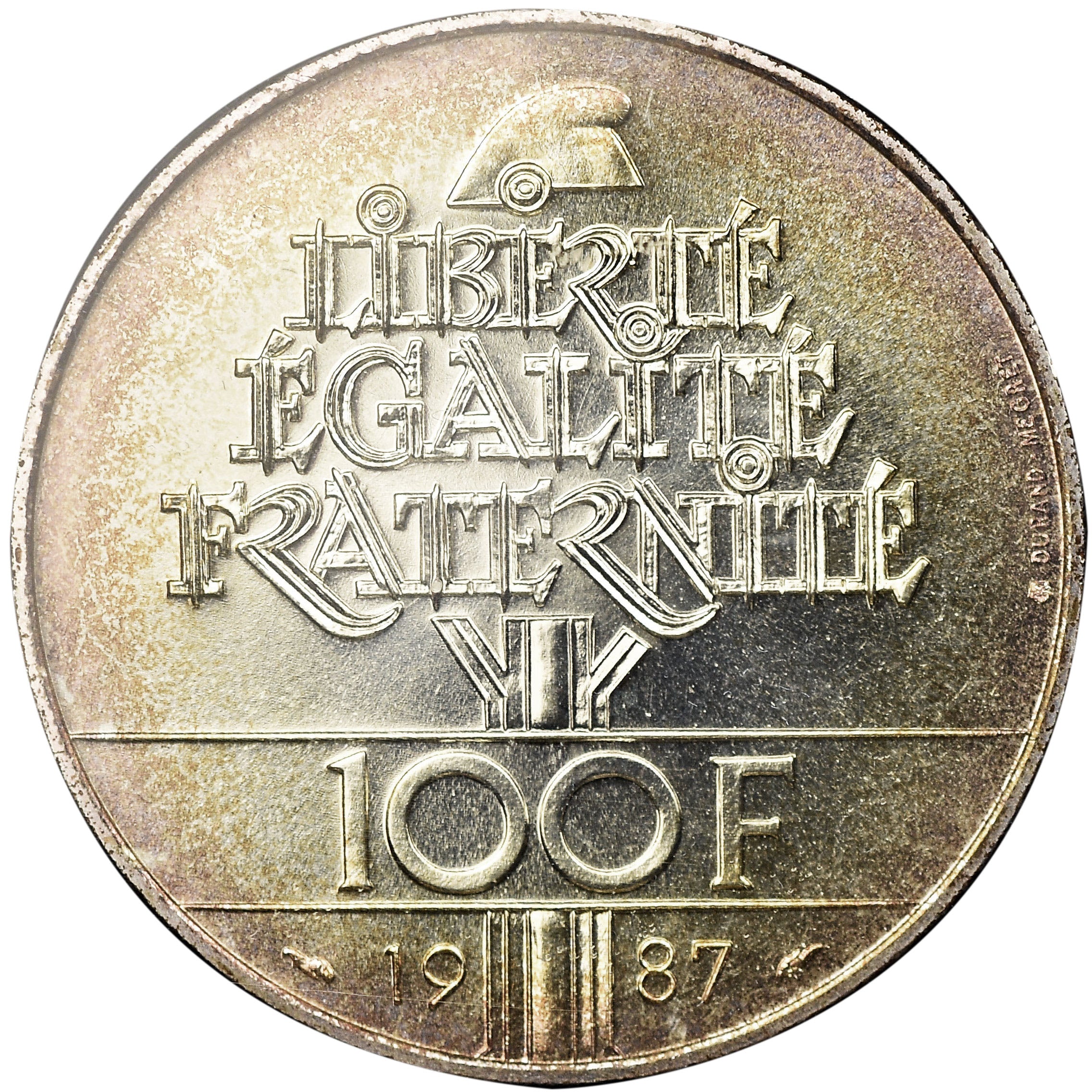 Coin, France, Lafayette, 100 Francs, 1987, Paris, MS(65-70), Silver, KM:962a