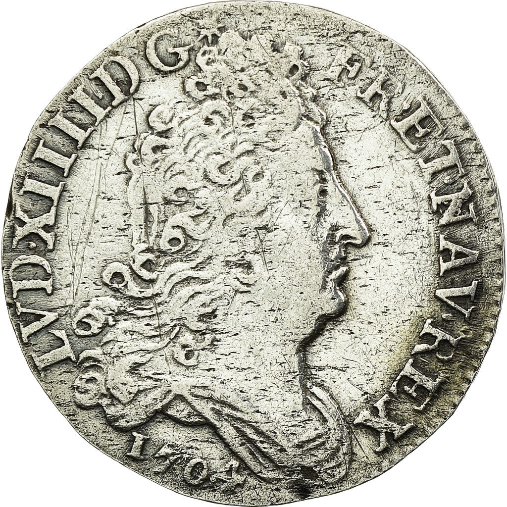 Munten, Frankrijk, Louis XIV, 10 Sols aux insignes, 10 Sols-1/8 Ecu, 1704