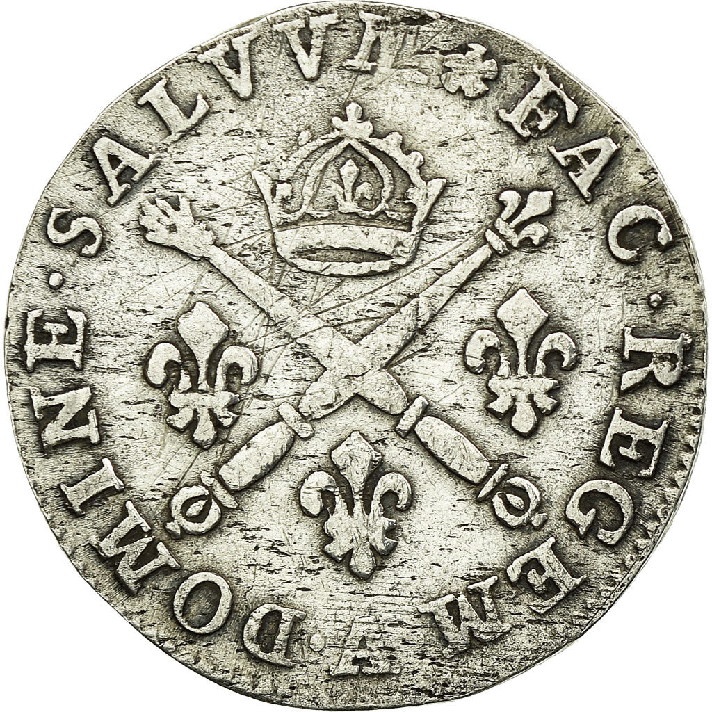 Munten, Frankrijk, Louis XIV, 10 Sols aux insignes, 10 Sols-1/8 Ecu, 1704