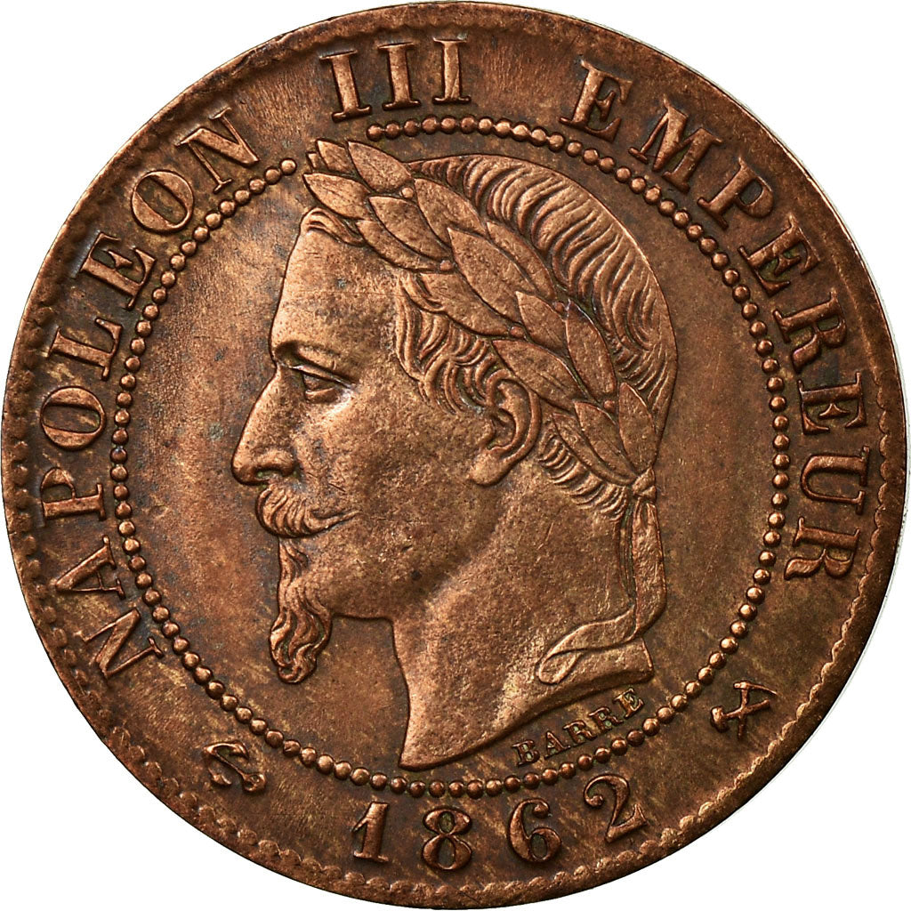 Coin, France, Napoleon III, Napoléon III, Centime, 1862, Bordeaux, AU(55-58)
