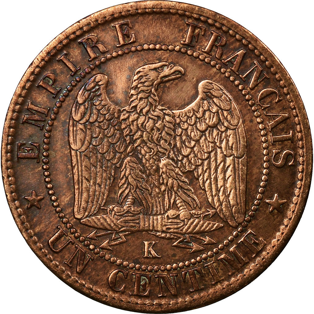 Coin, France, Napoleon III, Napoléon III, Centime, 1862, Bordeaux, AU(55-58)