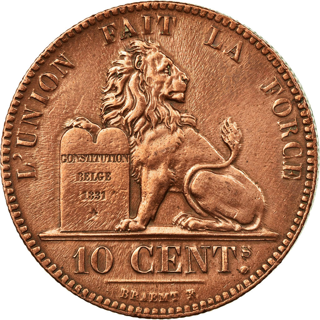 Coin, Belgium, Leopold I, 10 Centimes, 1832, EF(40-45), Copper, KM:2.1