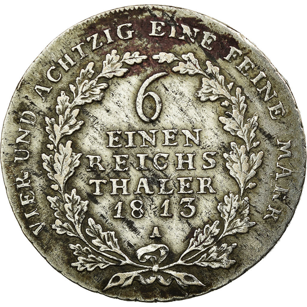 Coin, German States, PRUSSIA, Friedrich Wilhelm III, 1/6 Thaler, 1813, Berlin