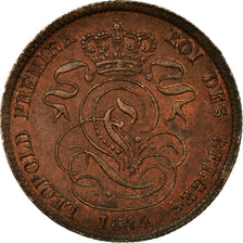 Moneta, Belgia, Leopold I, 2 Centimes, 1844, AU(50-53), Miedź, KM:4.2