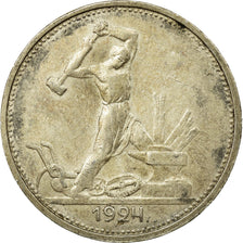 Coin, Russia, 50 Kopeks, 1924, AU(50-53), Silver, KM:89.1