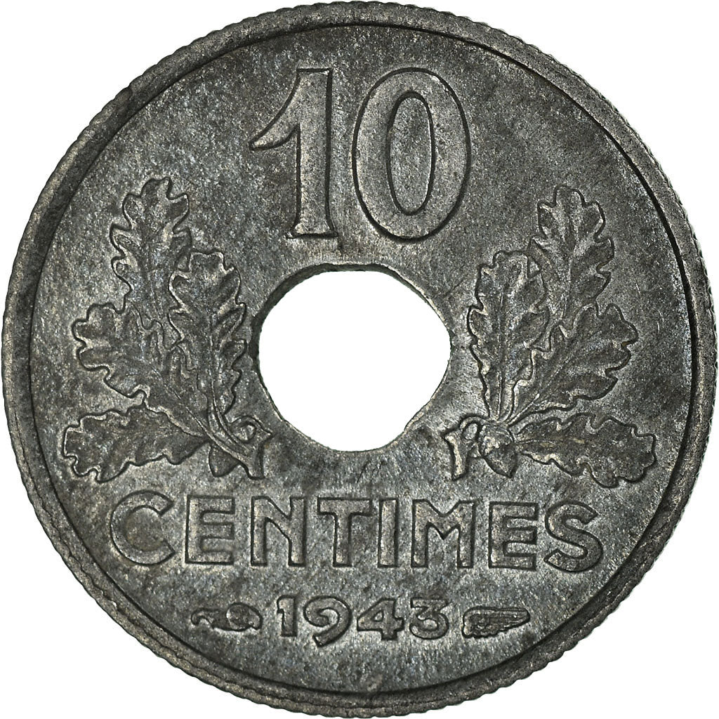 Coin, France, État français, 10 Centimes, 1943, MS(60-62), Zinc, KM:903