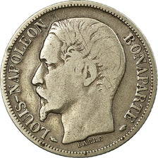 Moeda, França, Napoleon III, Napoléon III, Franc, 1852, Paris, VF(20-25)