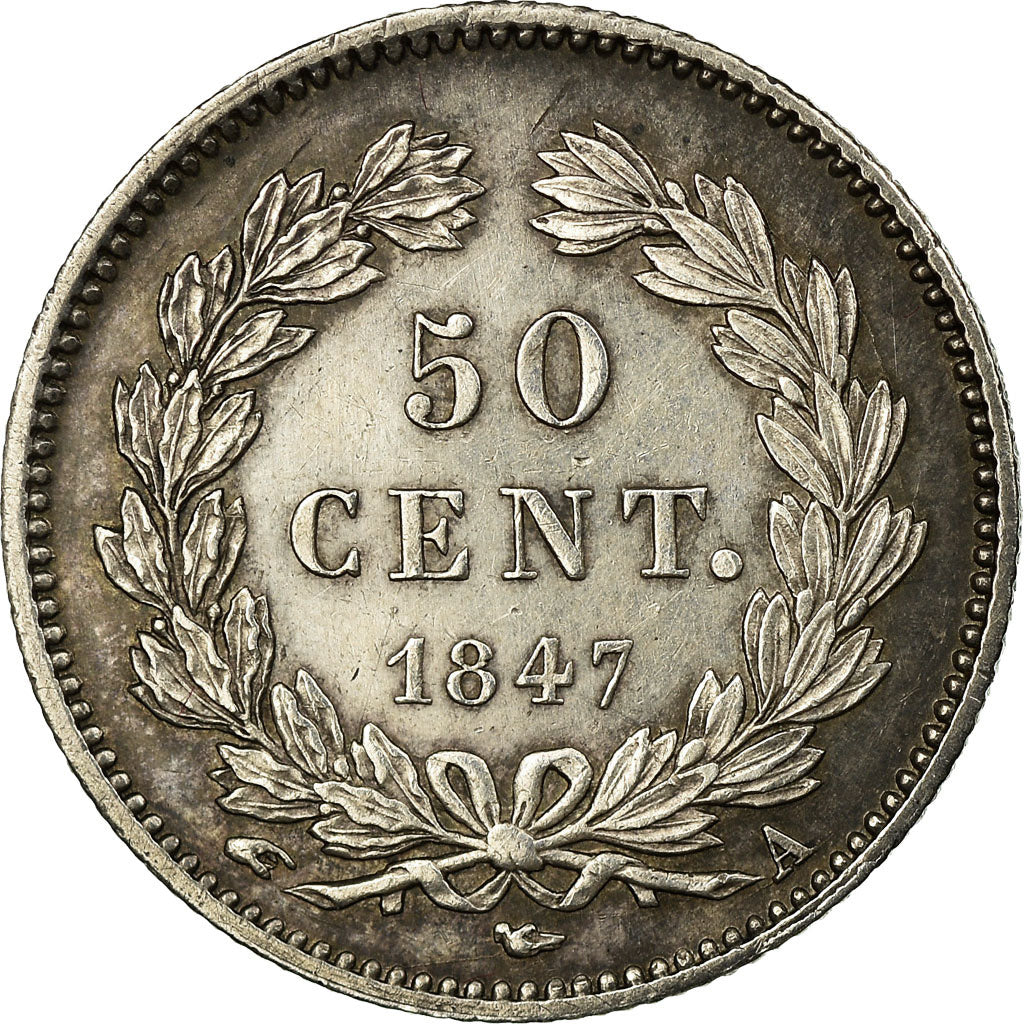Coin, France, Louis-Philippe, 50 Centimes, 1847, Paris, MS(60-62), Silver