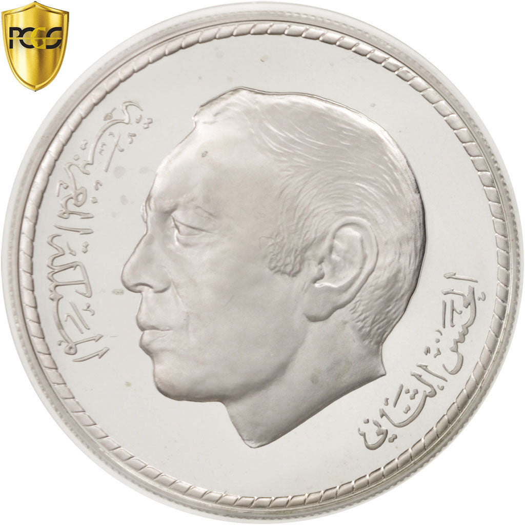 Munten, Marokko, al-Hassan II, 50 Dirhams, 1975, PCGS, PR66DCAM, FDC, Zilver