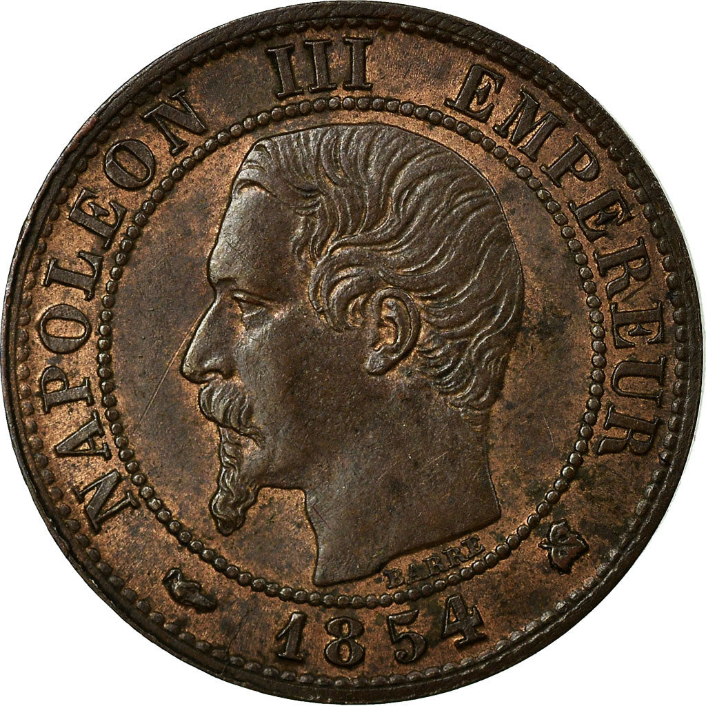 Moneda, Francia, Napoleon III, Napoléon III, Centime, 1854, Bordeaux, EBC