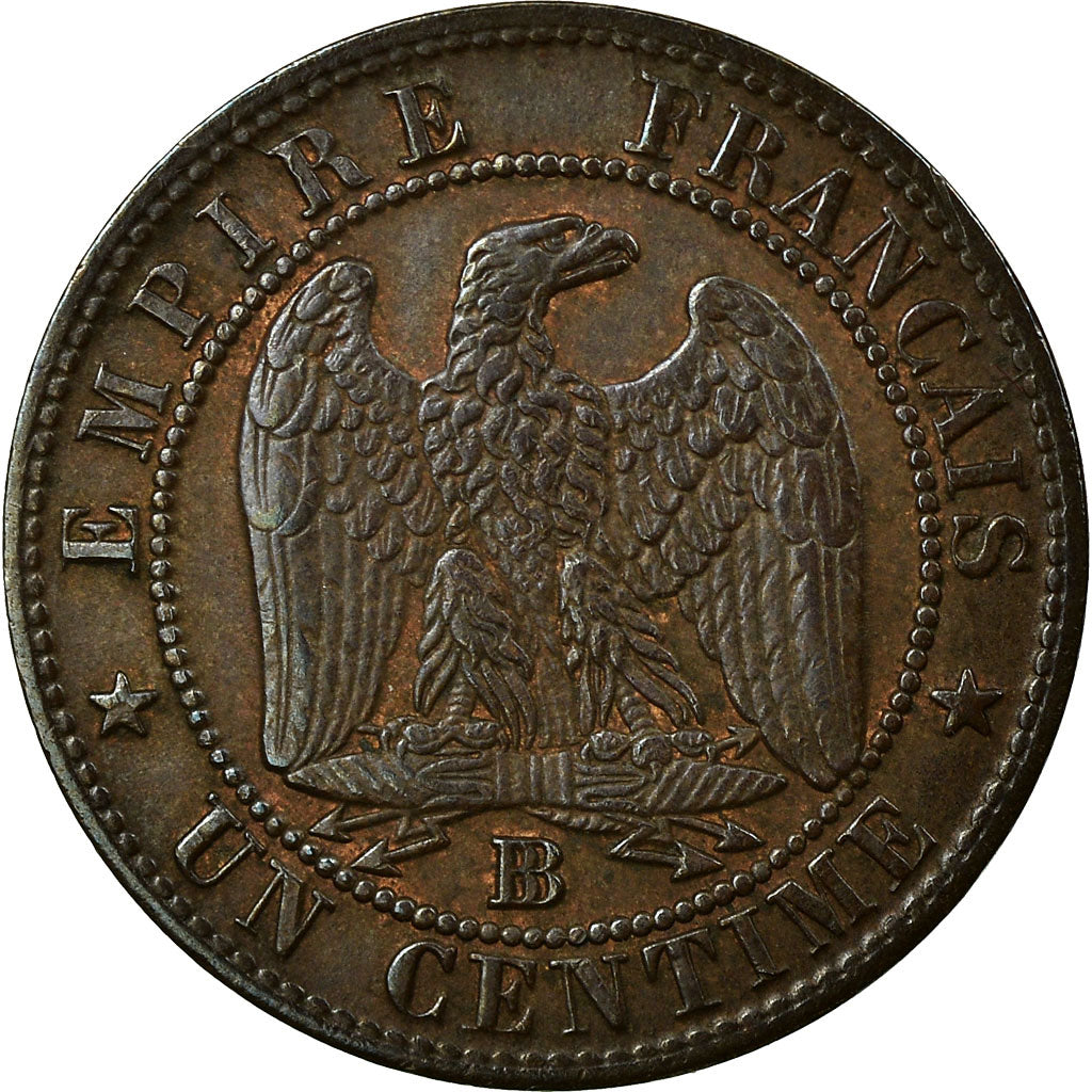 Coin, France, Napoleon III, Centime, 1862, Strasbourg, Large BB, AU(55-58)