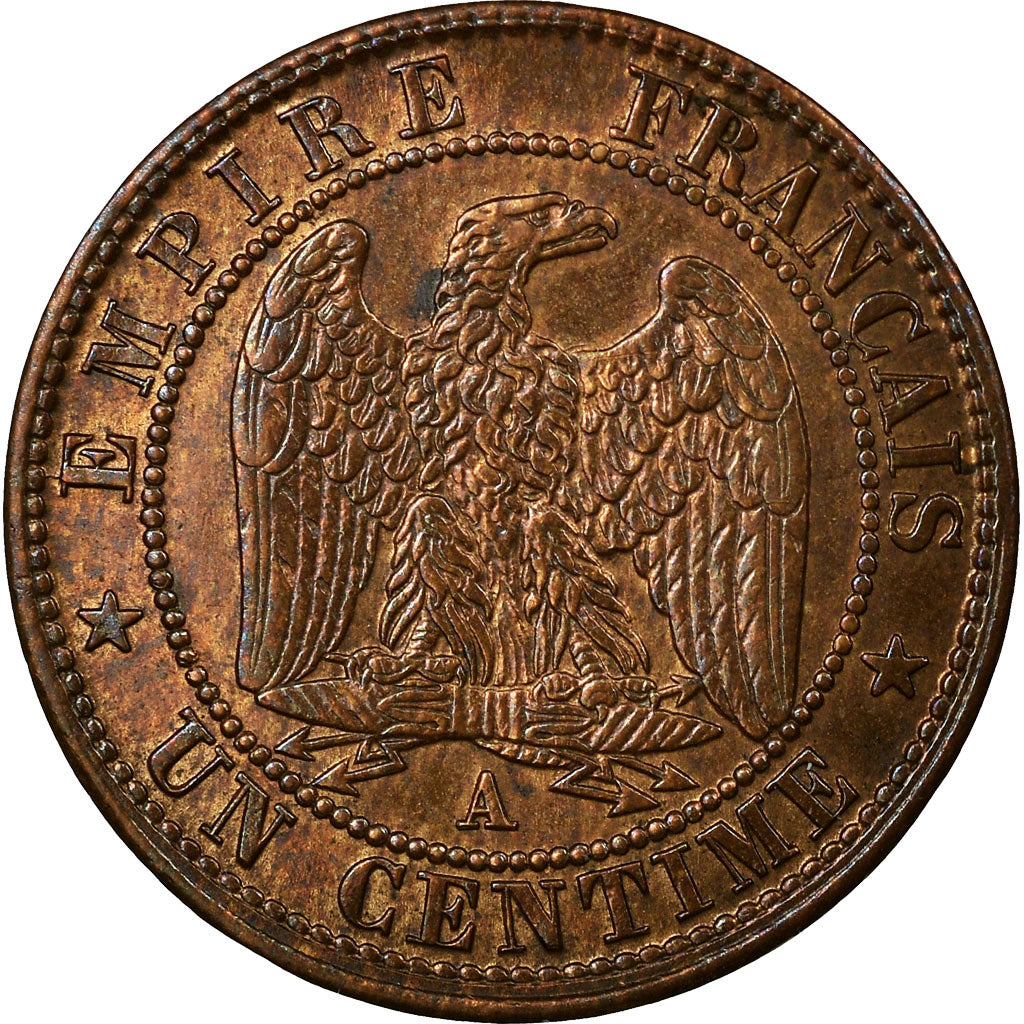 Moneta, Francja, Napoleon III, Napoléon III, Centime, 1862, Paris, AU(55-58)