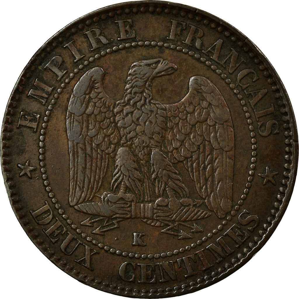 Moneta, Francia, Napoleon III, Napoléon III, 2 Centimes, 1856, Bordeaux, BB