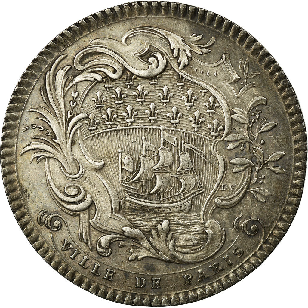 France, Token, Basile de Bernage, Prévôt de Paris, 1754, MS(60-62), Silver