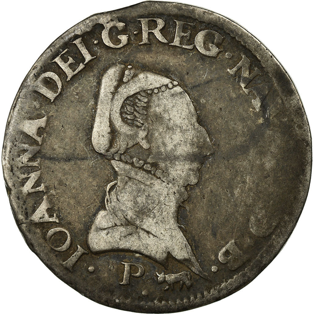 Monnaie, France, NAVARRE-BEARN, Jeanne d'Albret, Teston, 1567, Pau, TB, Argent