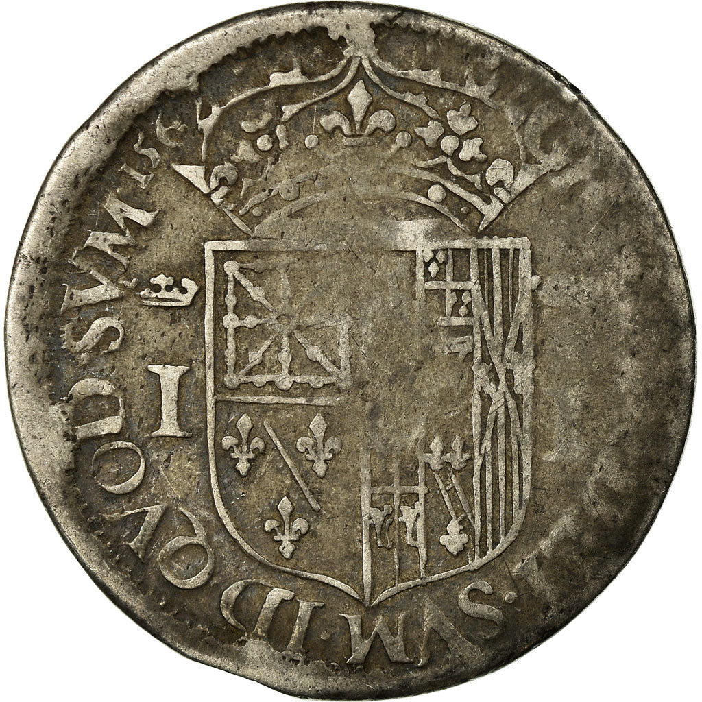 Monnaie, France, NAVARRE-BEARN, Jeanne d'Albret, Teston, 1567, Pau, TB, Argent
