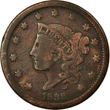 Moneda, Estados Unidos, Coronet Cent, Cent, 1838, U.S. Mint, Philadelphia, BC+