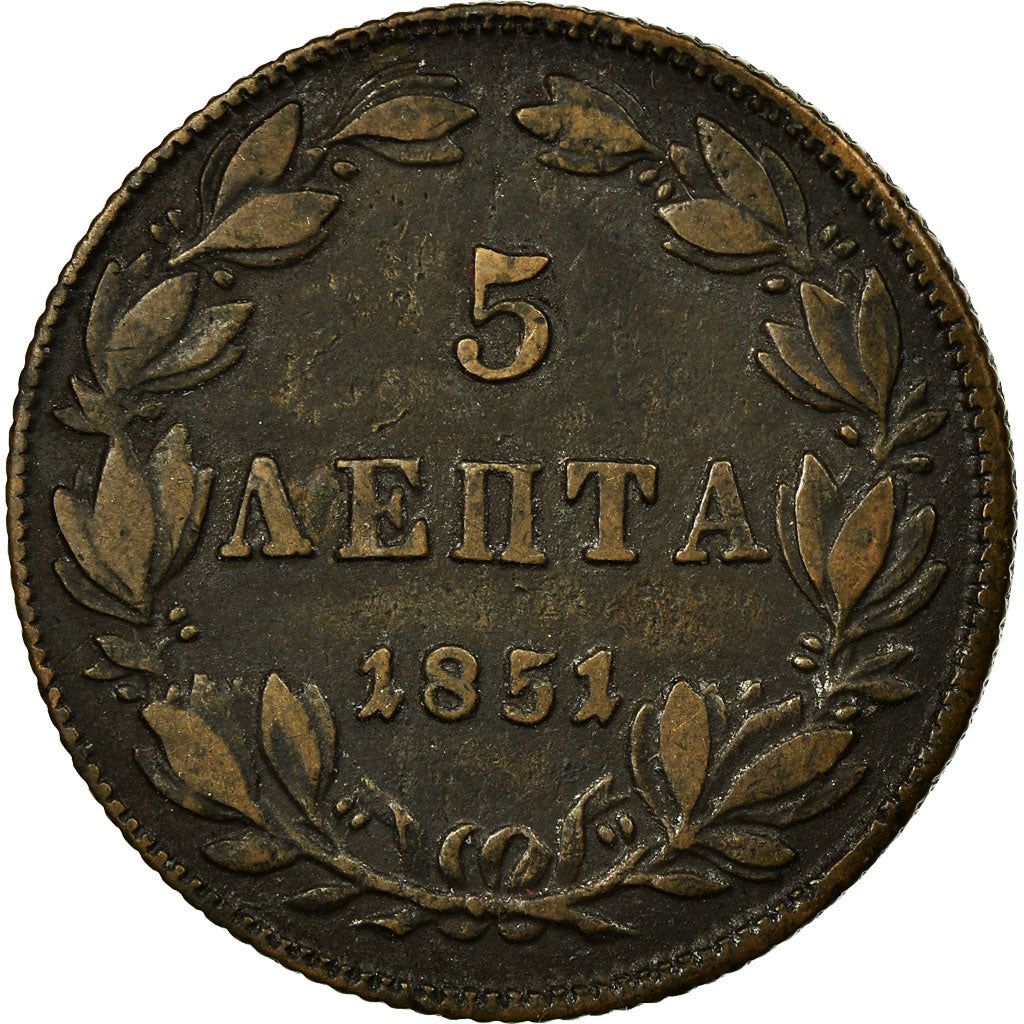 Münze, Griechenland, Othon, 5 Lepta, 1851, S+, Kupfer, KM:32
