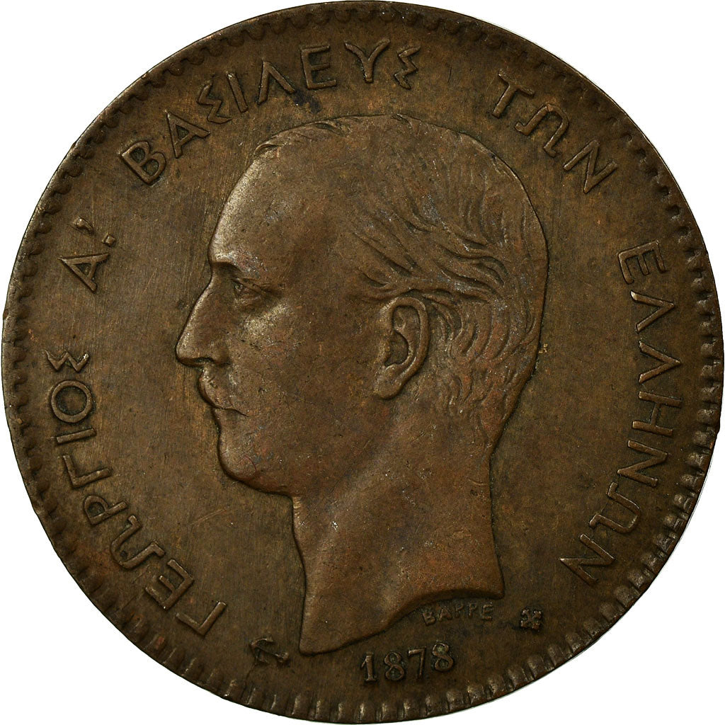 Coin, Greece, George I, 2 Lepta, 1878, Bordeaux, AU(50-53), Copper, KM:53