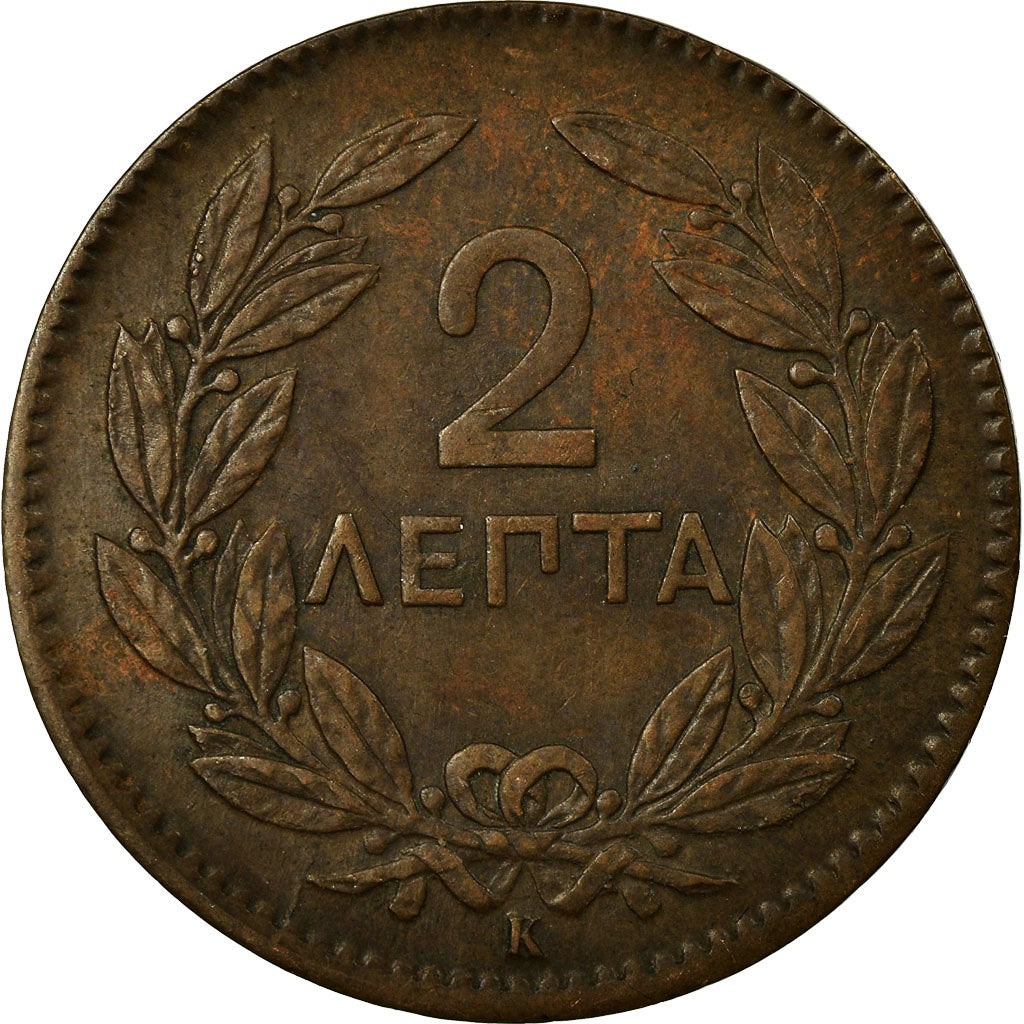 Coin, Greece, George I, 2 Lepta, 1878, Bordeaux, AU(50-53), Copper, KM:53
